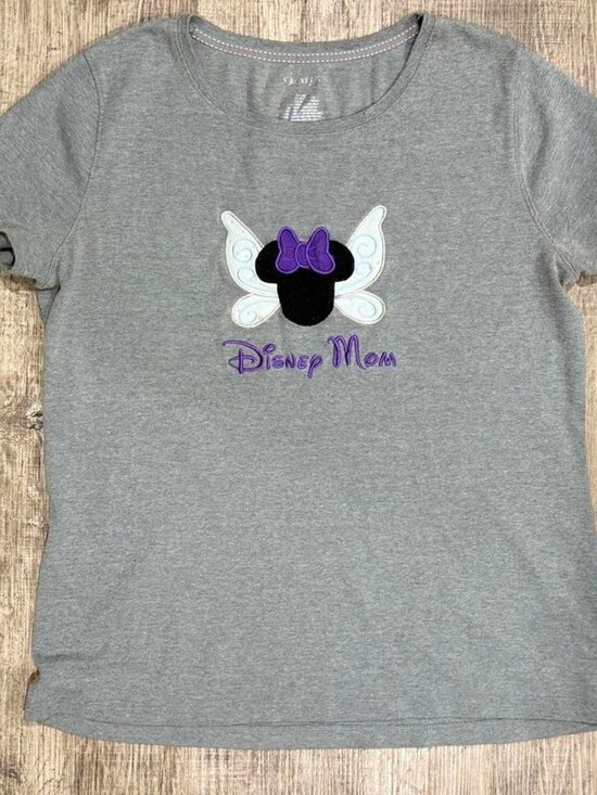 Disney Tops - Disney Mom Embroidered Graphic Tee | Minnie Mouse Pixie Fairy Wings | St. John’s